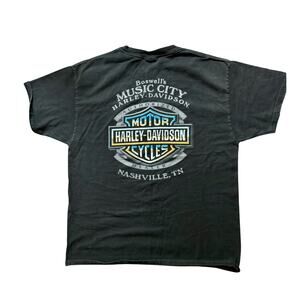 Harley Davidson motorcycle vintage look  black tshirt Nashville Tennessee size L